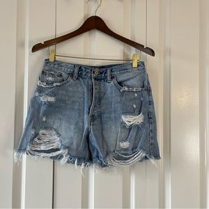 ABERCROMBIE & FITCH High Rise 4" Mom Shorts